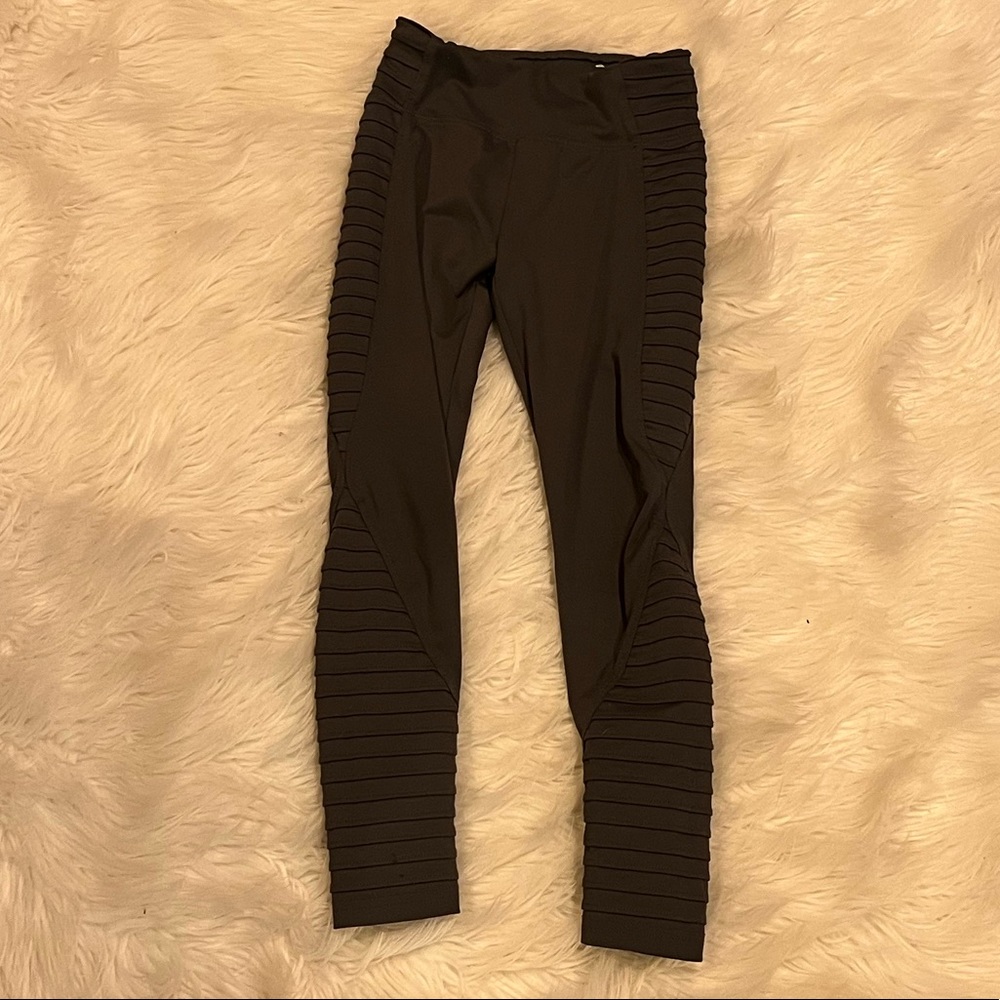 Justice active dark gray moto leggings; size 8